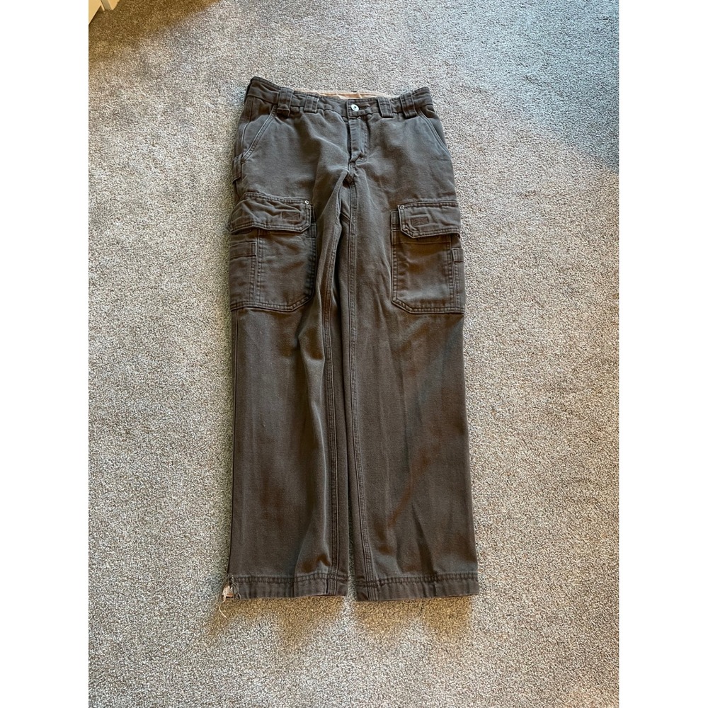 Mens Duluth Trading Co Cargo Pants 30x32 Brown Good Canvas Workwear Utility